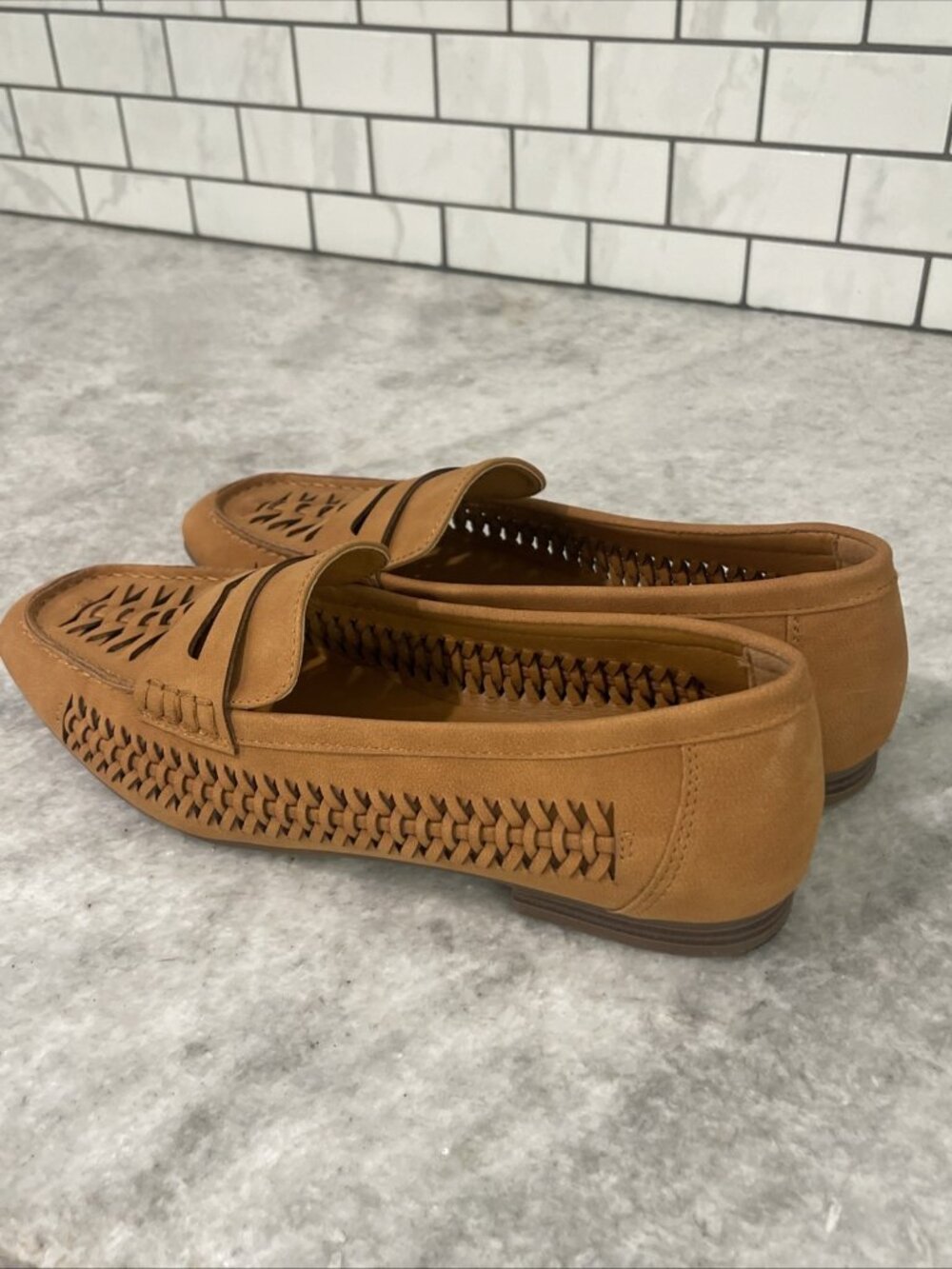 Frye & Co Florys Loafers Womens Size 10 Shoes Brown Cognac Leather Braided - Picture 5 of 9